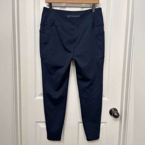 Navy Fleece-Lined Leggings | Spyder Active XL - Picture 2 of 11